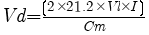 Formula for [Vd]=(2*21.2*[Vl]*[I])/[Cm]